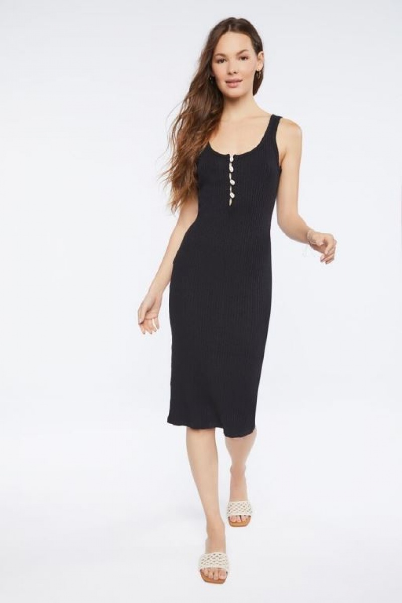 Vestido Forever 21 Puka Shell Midi Tank Mujer Negras | 6Dc2aMtD8I9