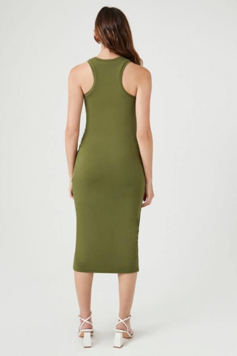 Vestido Forever 21 Racerback Bodycon Midi Mujer Verde Oliva | F8wSLAehNrN