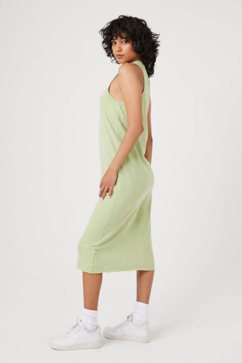 Vestido Forever 21 Racerback Tank Midi Mujer Verde Oliva Claro | IoN8y5rJJSP