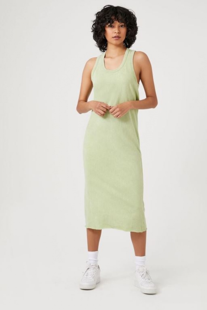 Vestido Forever 21 Racerback Tank Midi Mujer Verde Oliva Claro | IoN8y5rJJSP