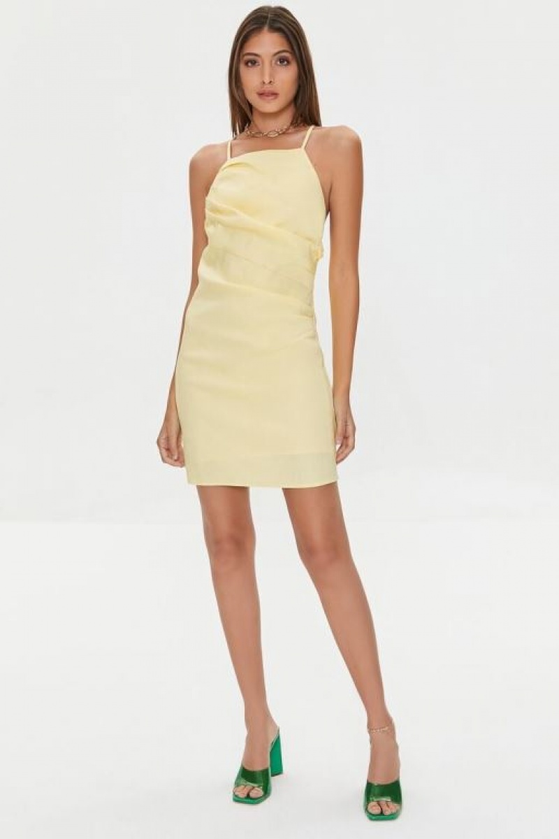 Vestido Forever 21 Ruched Cami Mini Mujer Mimosa | SSujYZci45J