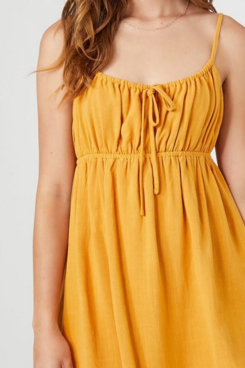 Vestido Forever 21 Ruffle Cami Mini Mujer Moutarde | jfowBVdGw4Y