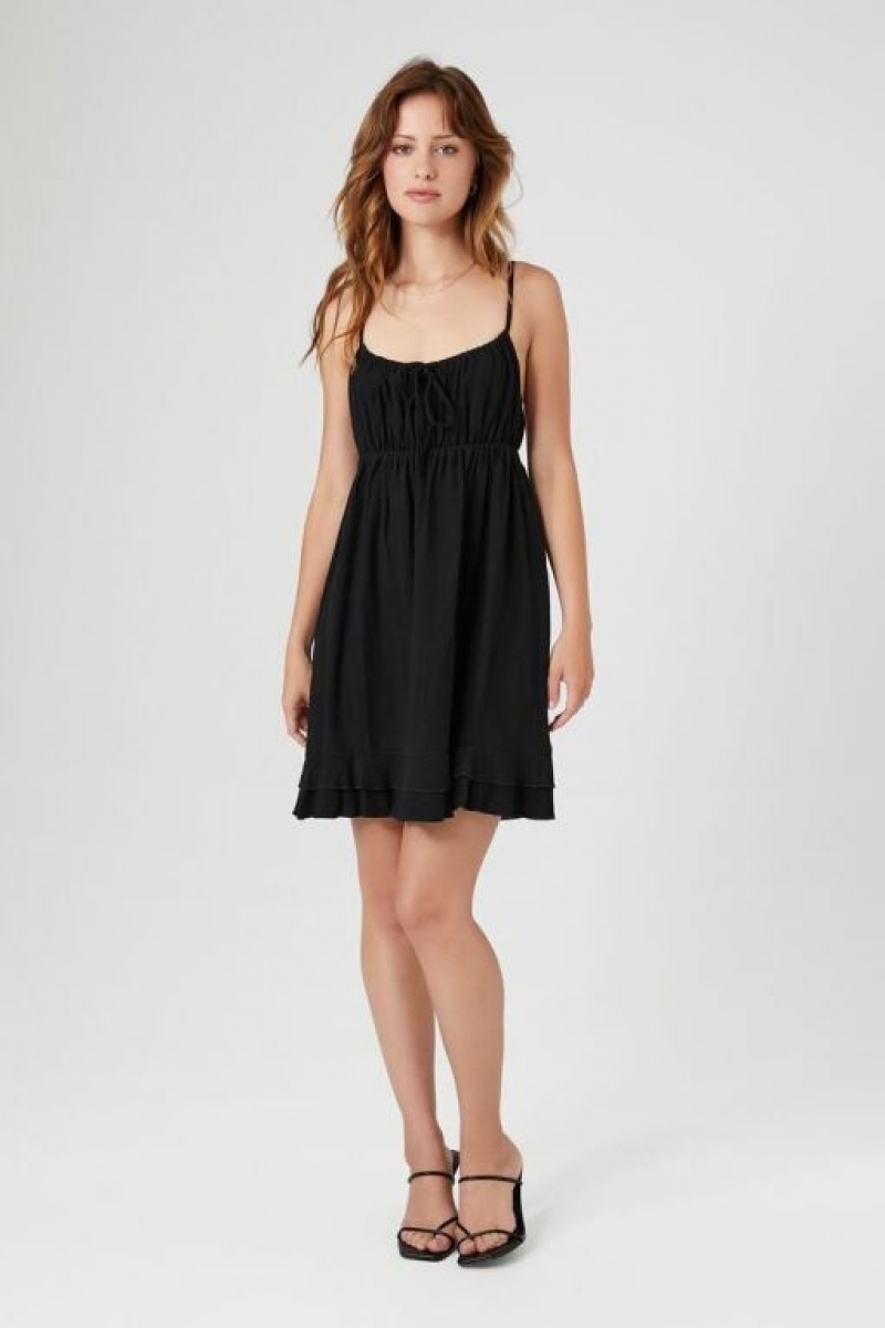 Vestido Forever 21 Ruffle Cami Mini Mujer Negras | xzME8WMOqaQ