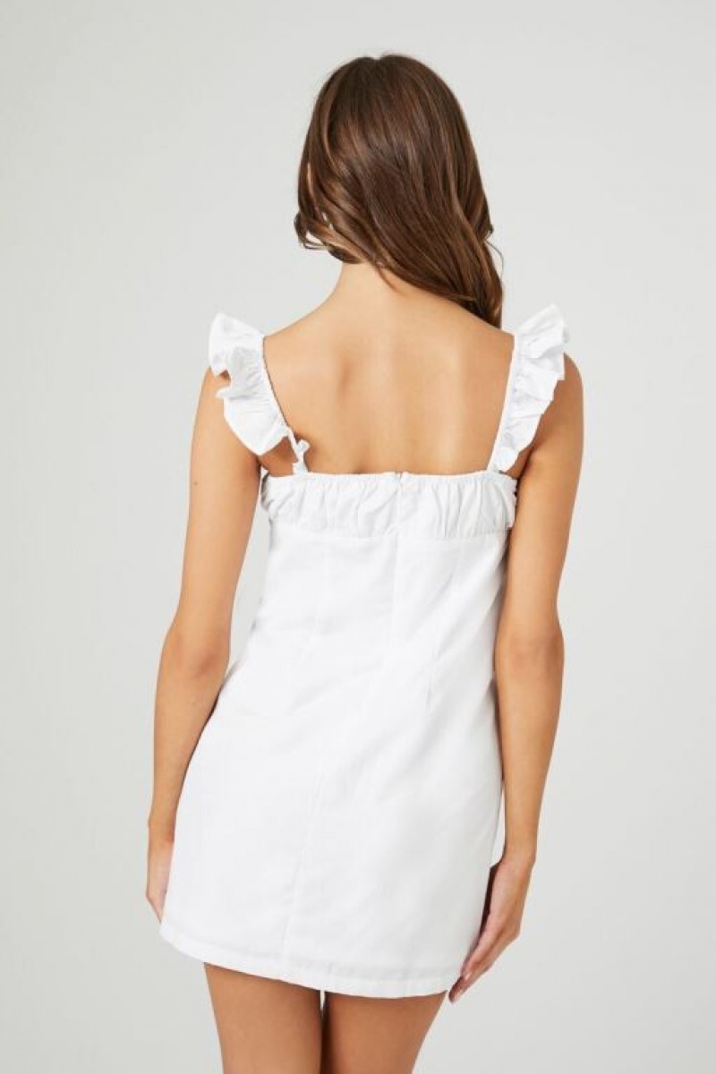 Vestido Forever 21 Ruffle Lace Up Babydoll Mujer Blancas | AqCcGpcYO7g