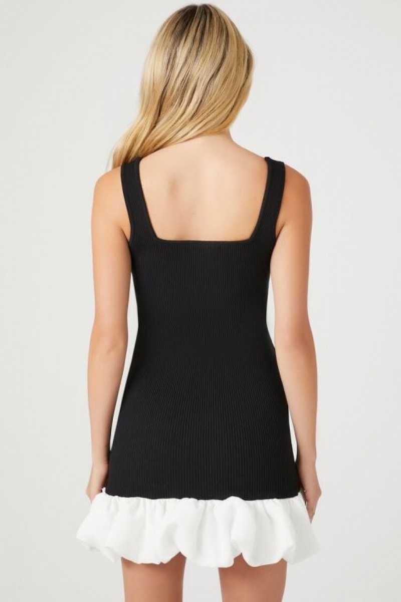 Vestido Forever 21 Ruffle Mini Mujer Negras Blancas | 8WqShBtiGNs