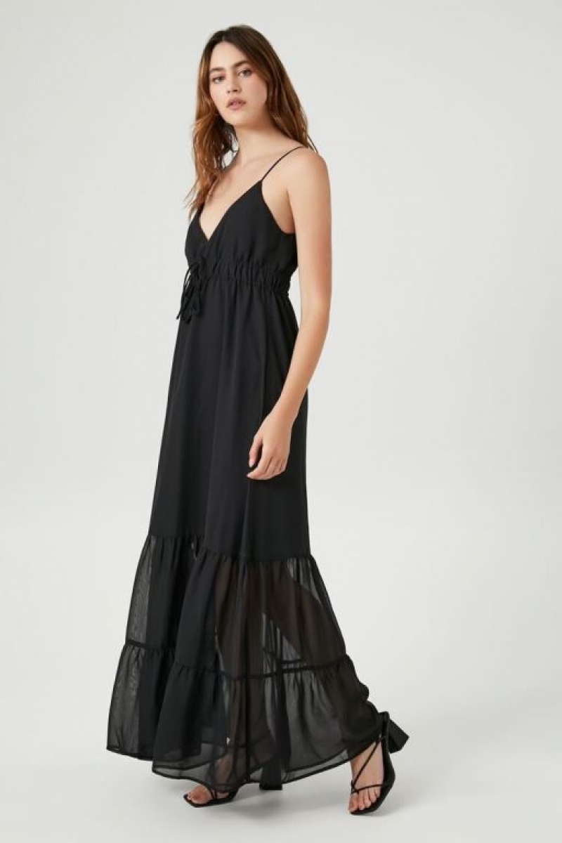 Vestido Forever 21 Ruffle Trim Cami Maxi Mujer Negras | ZKeMt1W2aJD