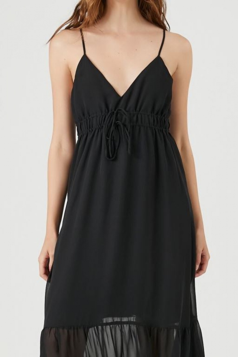 Vestido Forever 21 Ruffle Trim Cami Maxi Mujer Negras | ZKeMt1W2aJD