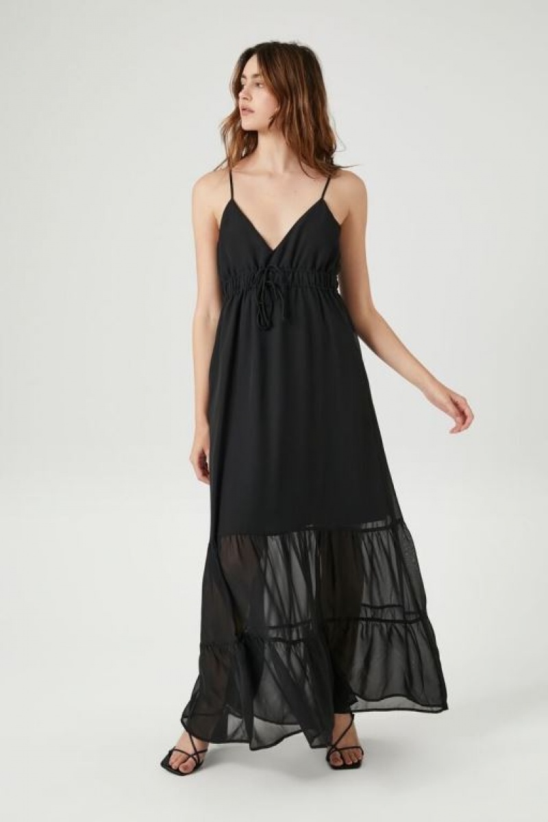 Vestido Forever 21 Ruffle Trim Cami Maxi Mujer Negras | ZKeMt1W2aJD