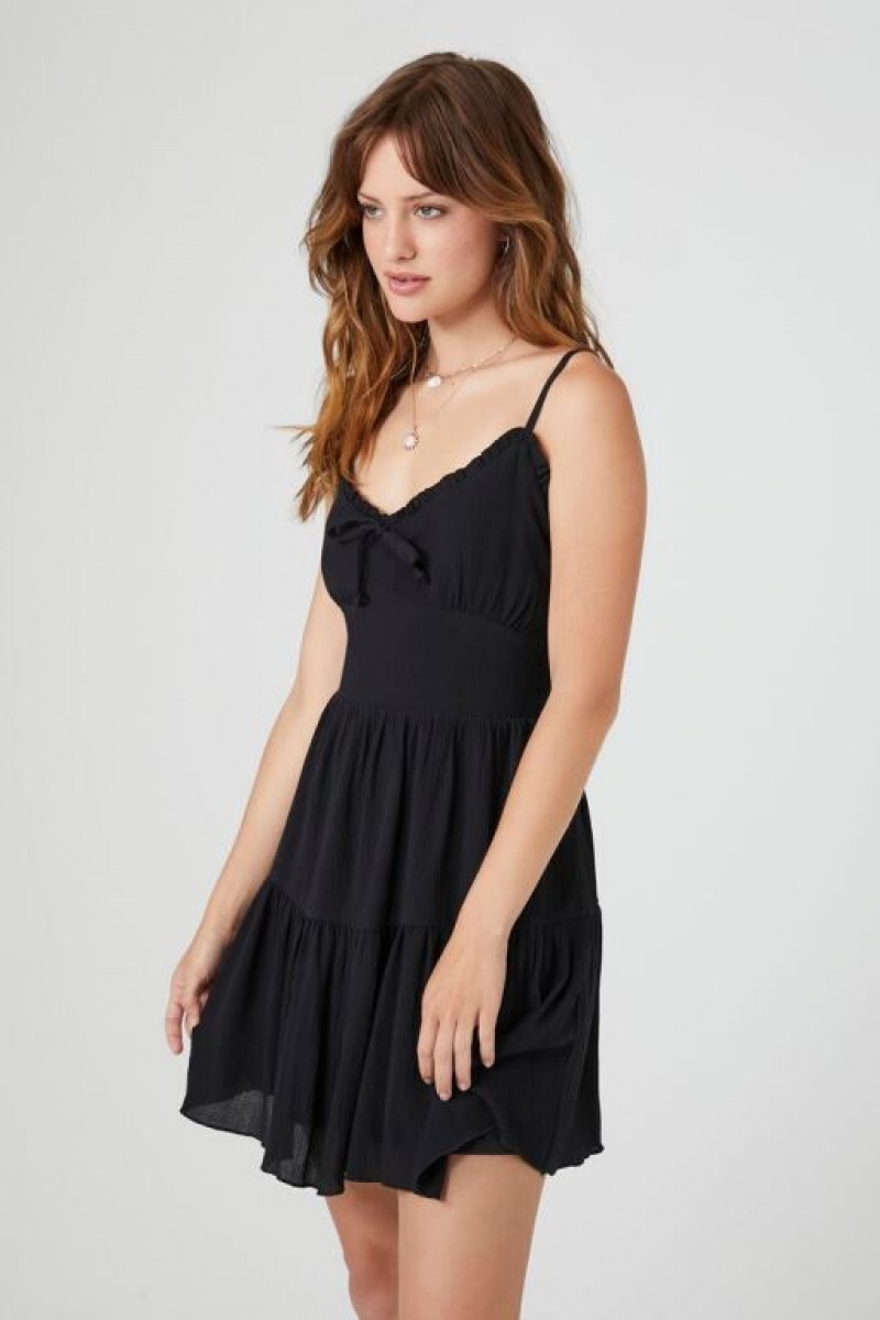 Vestido Forever 21 Ruffle Trim Cami Mini Mujer Negras | ZFVIv2lh4kV