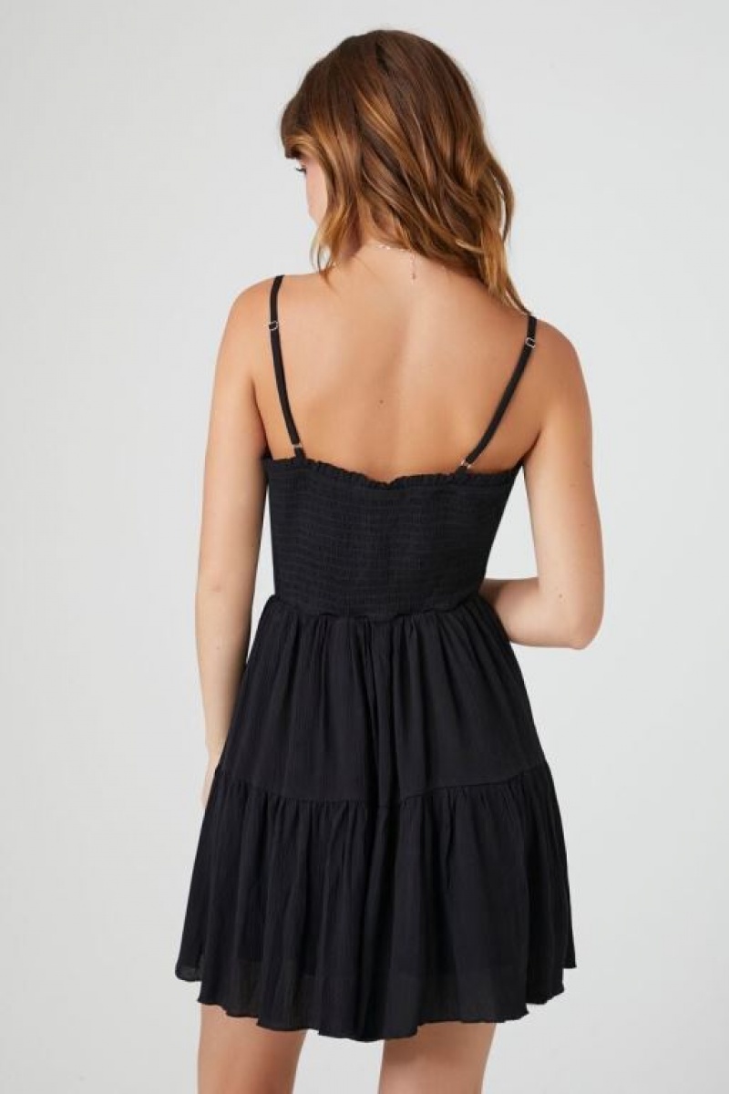 Vestido Forever 21 Ruffle Trim Cami Mini Mujer Negras | ZFVIv2lh4kV