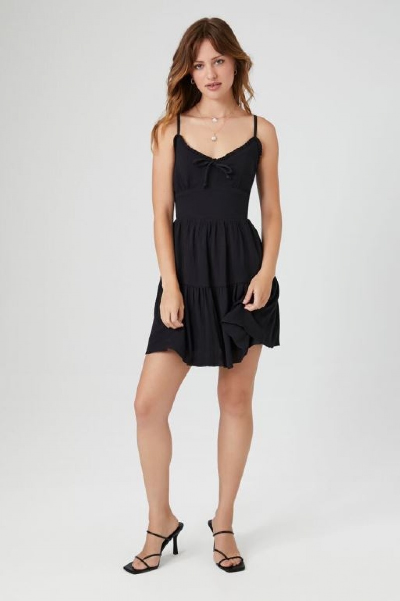 Vestido Forever 21 Ruffle Trim Cami Mini Mujer Negras | ZFVIv2lh4kV