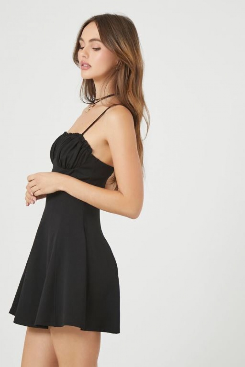 Vestido Forever 21 Ruffle Trim Mini Cami Mujer Negras | HN5mgACaeJO