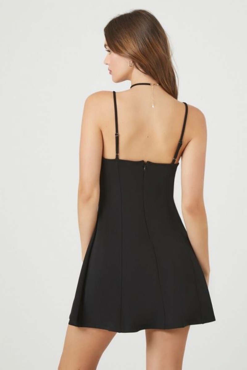 Vestido Forever 21 Ruffle Trim Mini Cami Mujer Negras | HN5mgACaeJO