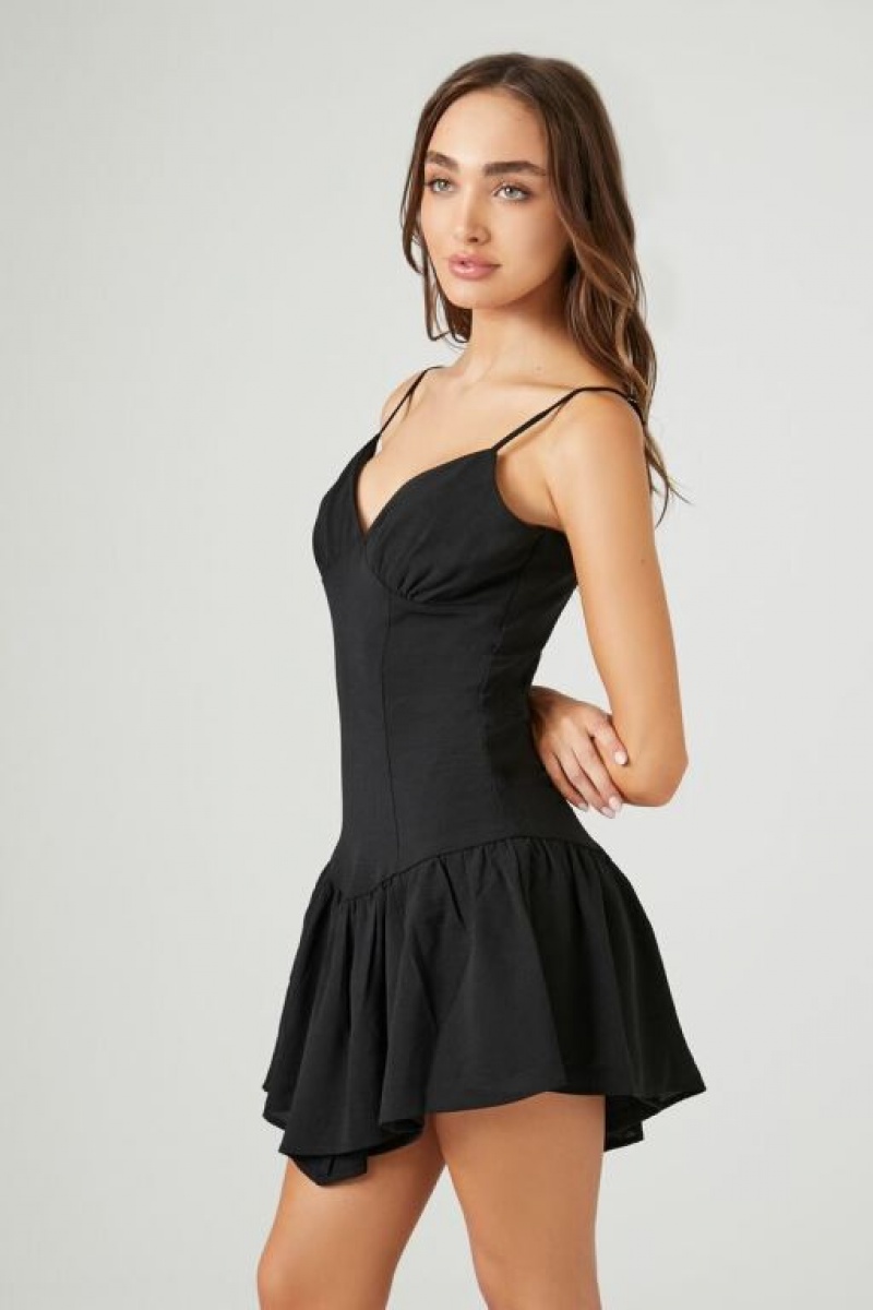 Vestido Forever 21 Ruffled Sweetheart Cami Mini Mujer Negras | WoireJdoRBJ