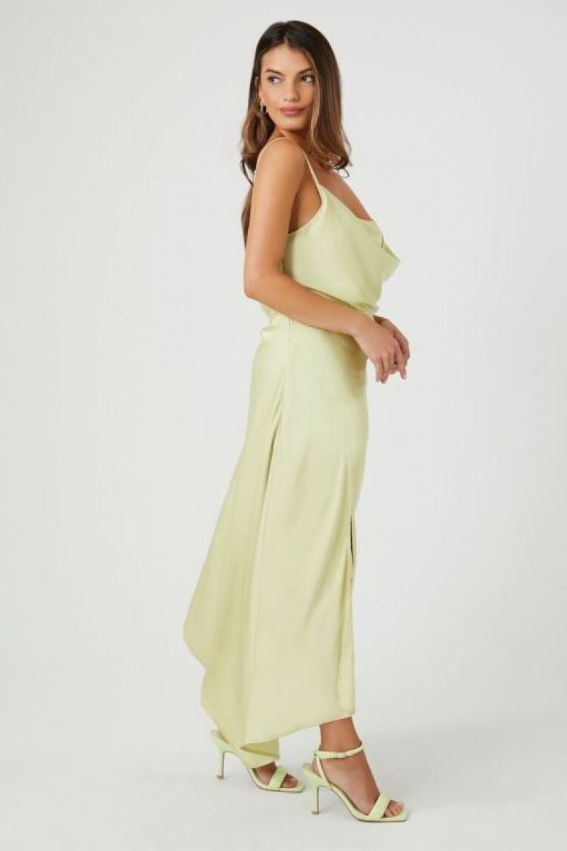 Vestido Forever 21 Satin Cowl Midi Mujer Pistachio | fiFCFrHVDmr