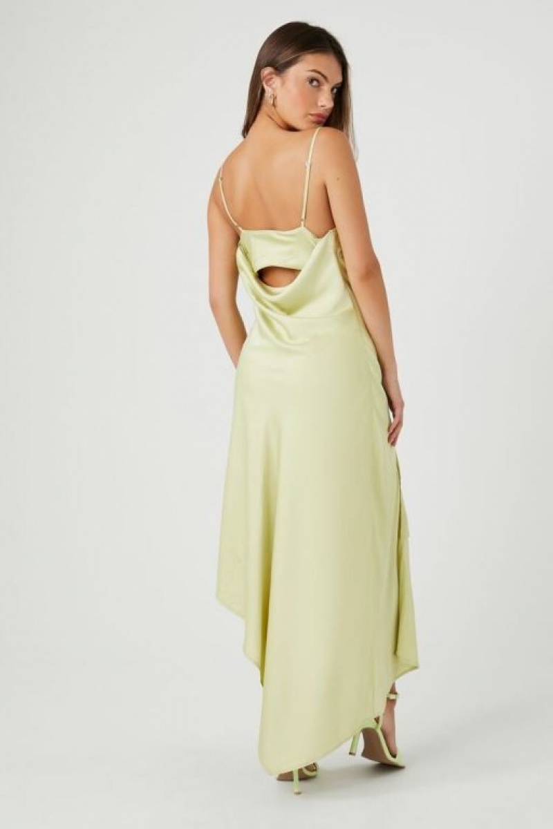 Vestido Forever 21 Satin Cowl Midi Mujer Pistachio | fiFCFrHVDmr