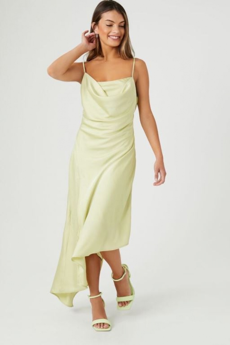 Vestido Forever 21 Satin Cowl Midi Mujer Pistachio | fiFCFrHVDmr