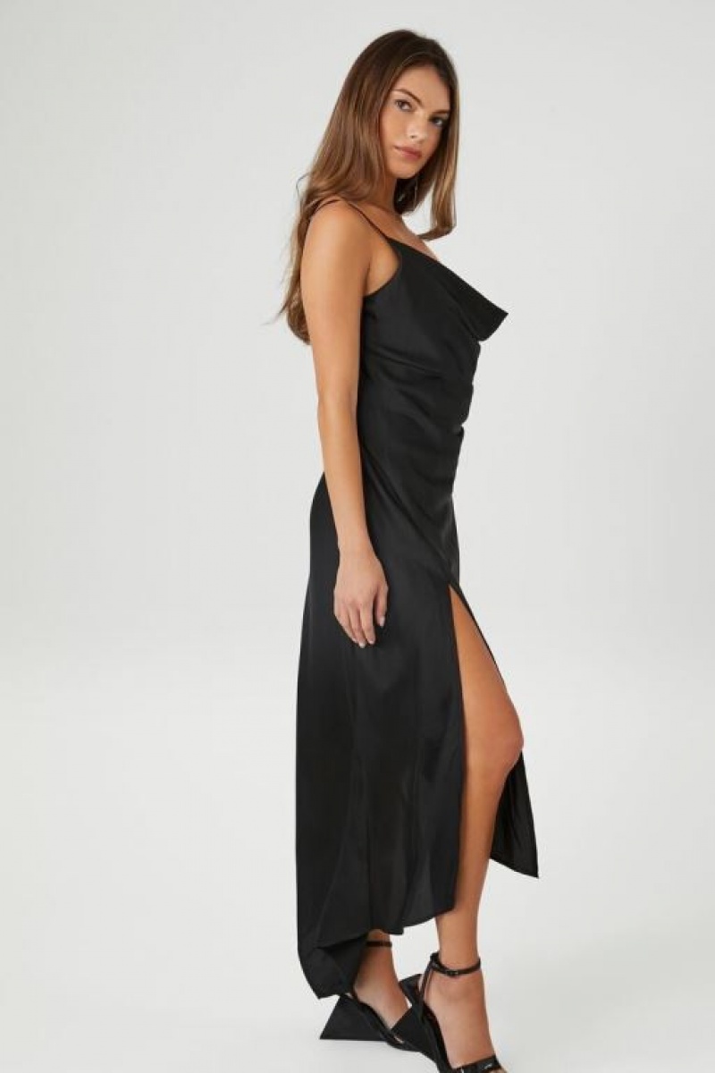 Vestido Forever 21 Satin Cowl Midi Mujer Negras | Jql5Ag5bWq9