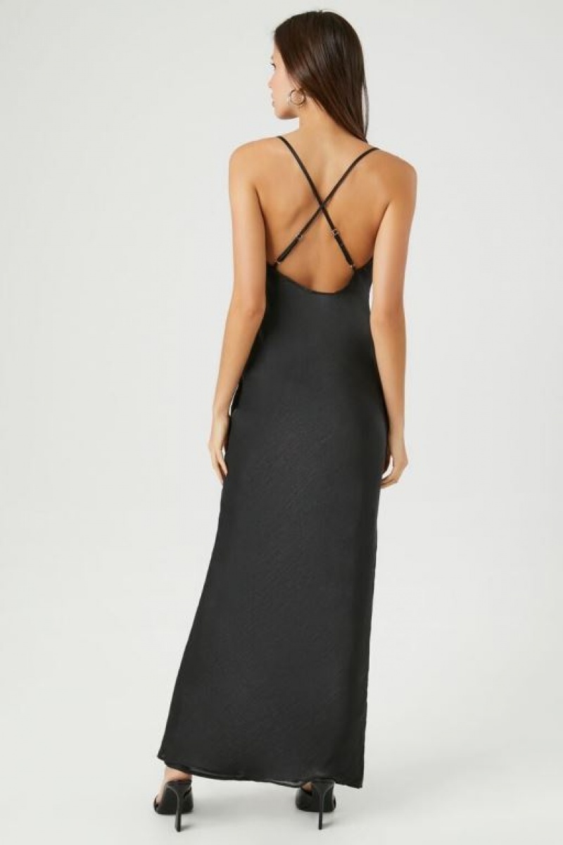 Vestido Forever 21 Satin Cowl Slip Maxi Mujer Negras | DXvQPzK1f0f