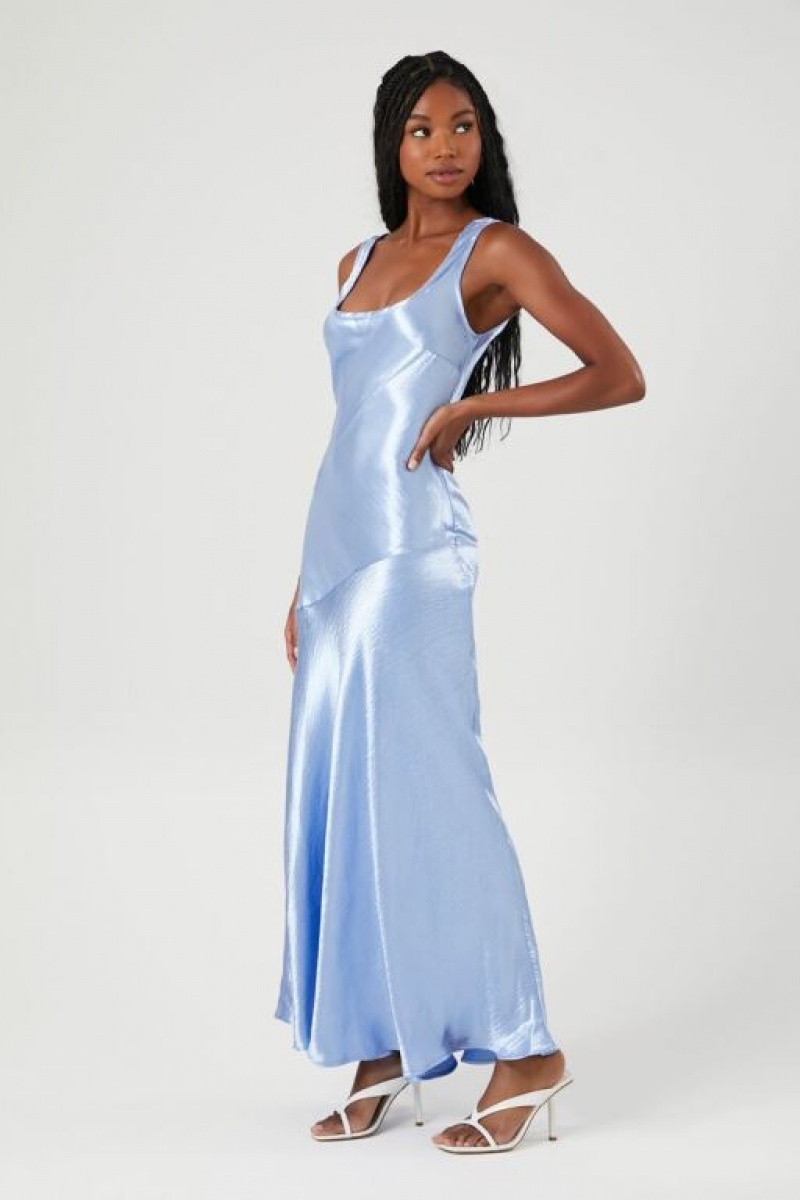 Vestido Forever 21 Satin Maxi Mujer Azules Claro | 941qjtOqL8y