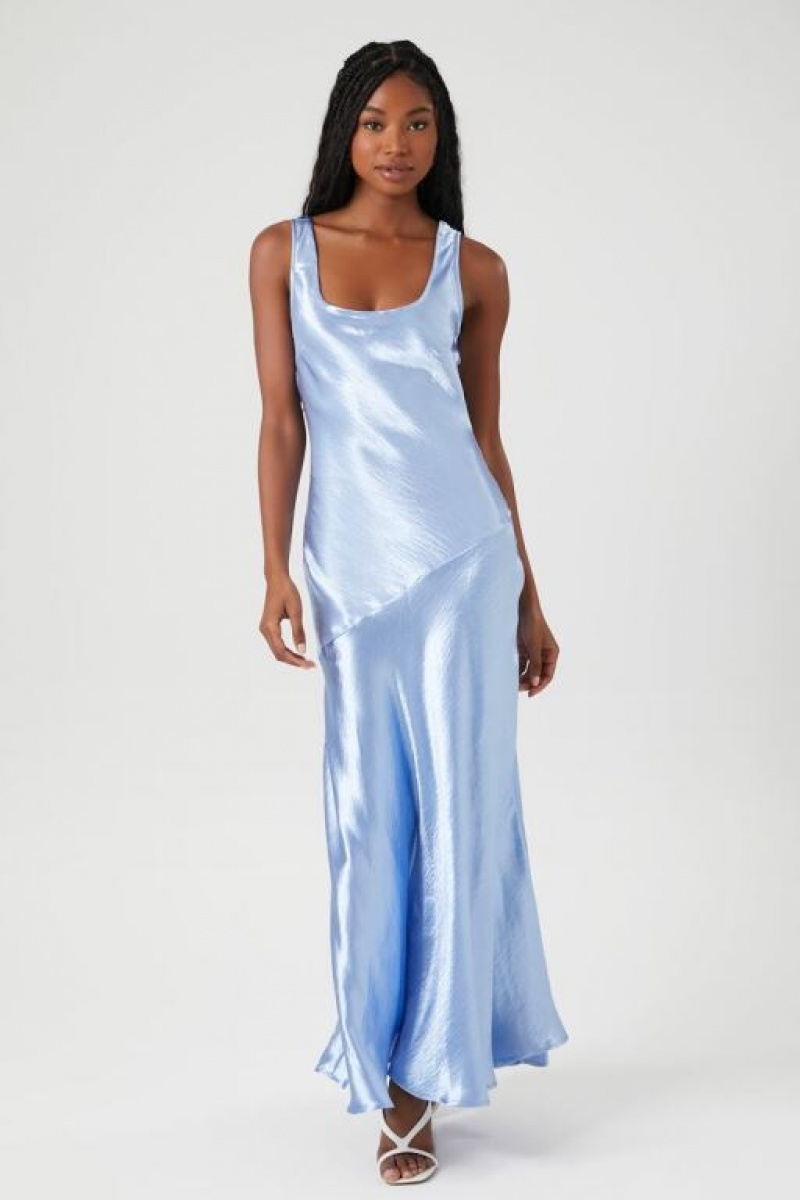 Vestido Forever 21 Satin Maxi Mujer Azules Claro | 941qjtOqL8y