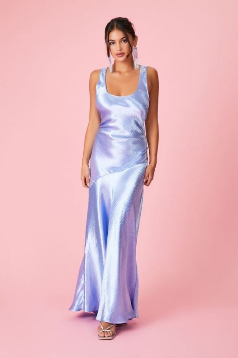 Vestido Forever 21 Satin Maxi Mujer Azules Claro | 941qjtOqL8y