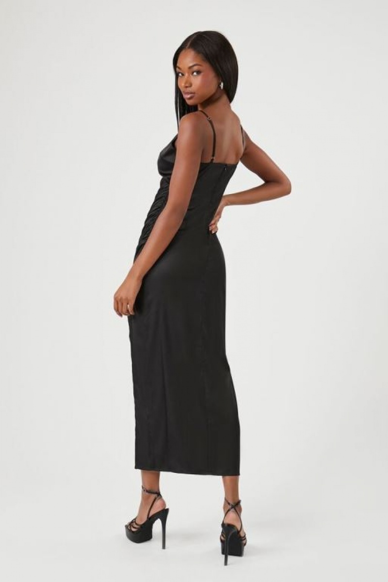 Vestido Forever 21 Satin Midi Slip Mujer Negras | vtDqtA3ai51