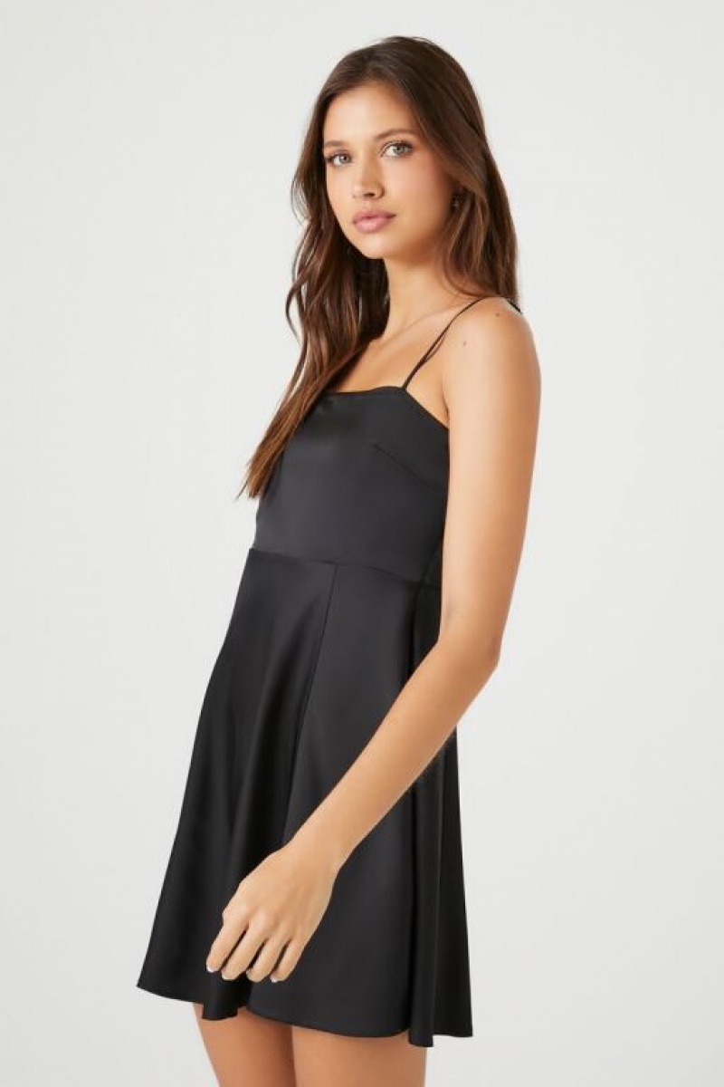 Vestido Forever 21 Satin Slip Mini Mujer Negras | rdf5xHYbb8l