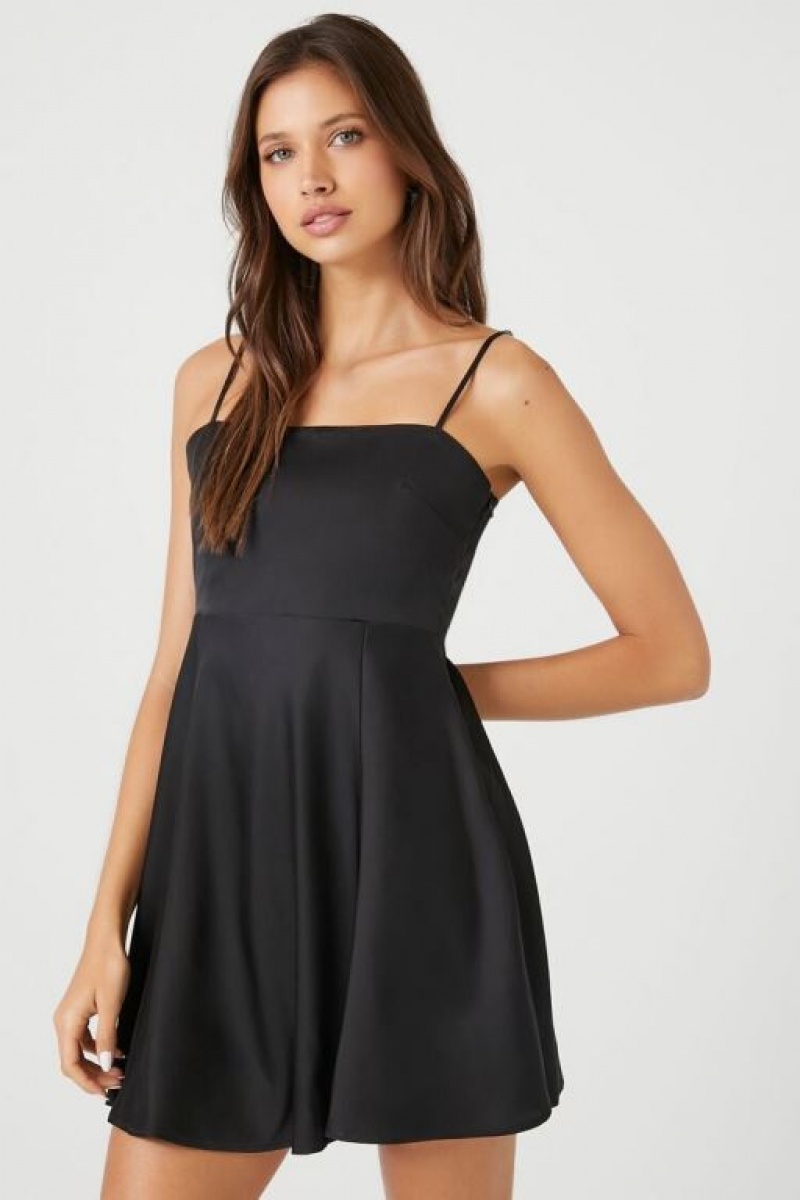 Vestido Forever 21 Satin Slip Mini Mujer Negras | rdf5xHYbb8l