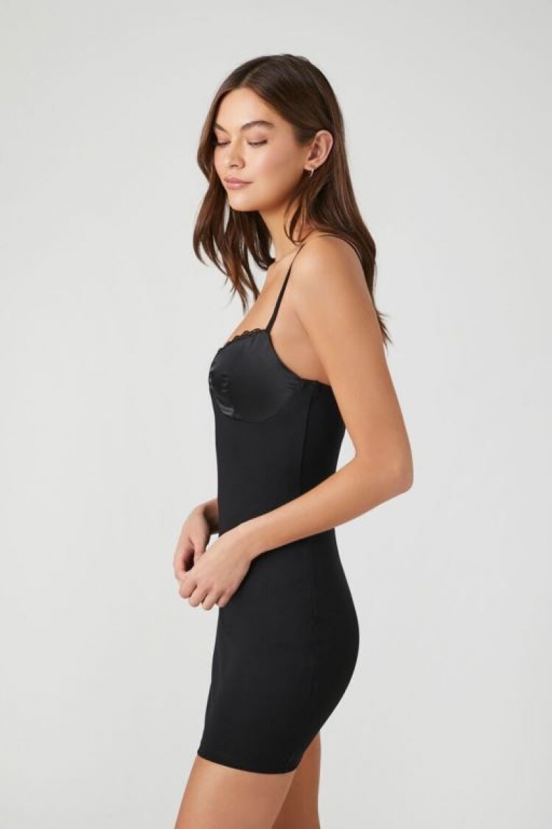 Vestido Forever 21 Scalloped Cami Bodycon Mujer Negras | prwThsnGXkz