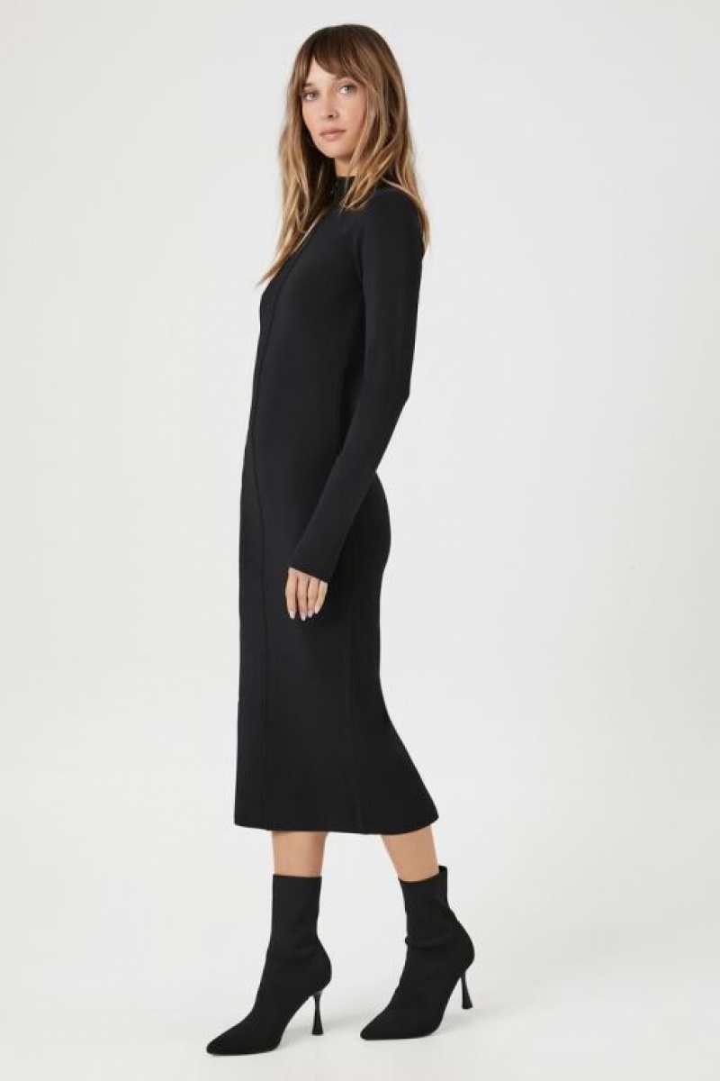 Vestido Forever 21 Seamed Mock Neck Mujer Negras | hoBaE2XiH7k