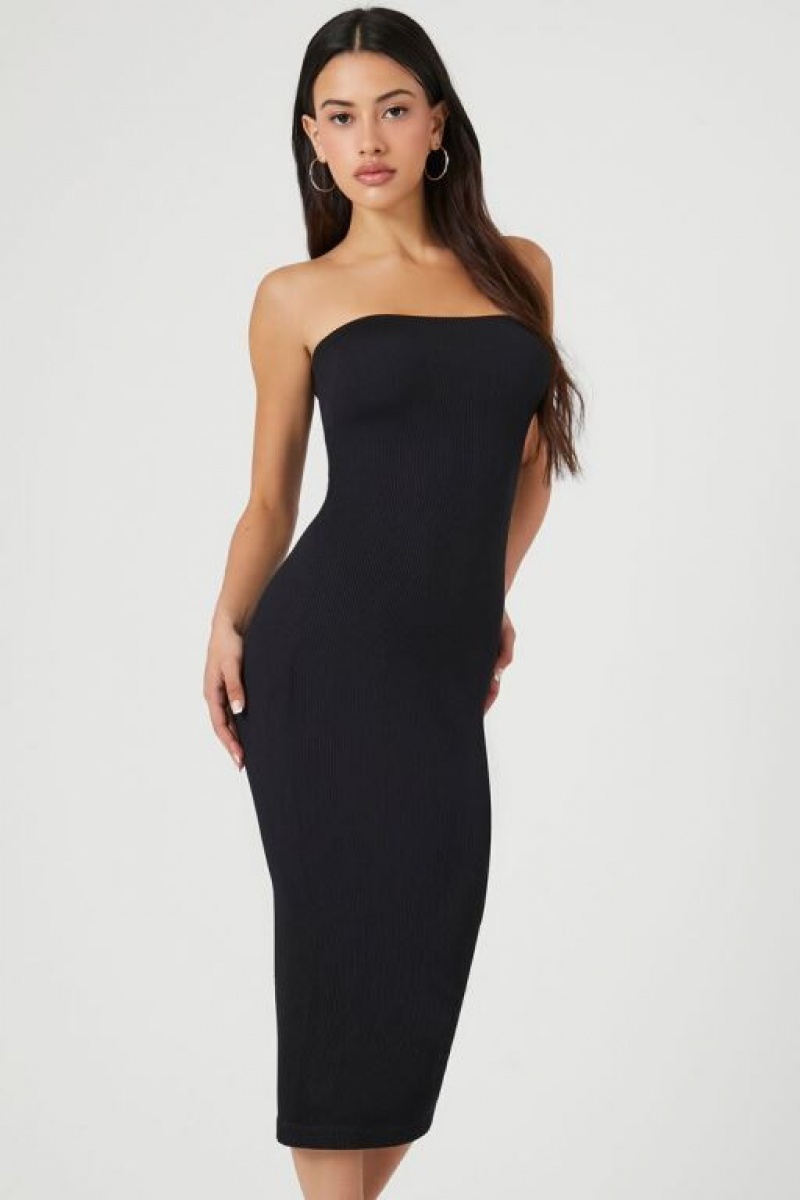 Vestido Forever 21 Seamless Midi Tube Mujer Negras | pouYH2q0rIx