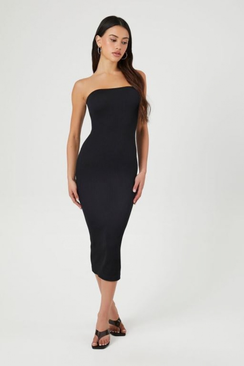 Vestido Forever 21 Seamless Midi Tube Mujer Negras | pouYH2q0rIx