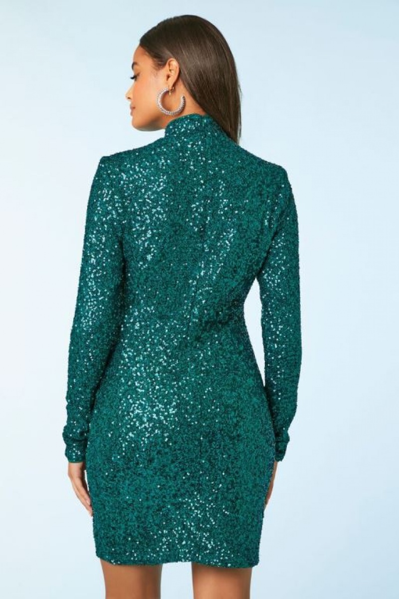 Vestido Forever 21 Sequin Cutout Mini Mujer Turquesa | JUkJ5aIYusD