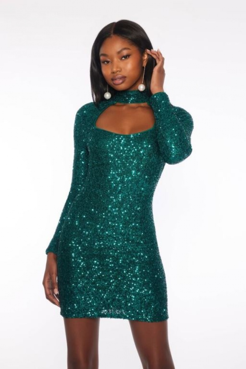 Vestido Forever 21 Sequin Cutout Mini Mujer Turquesa | JUkJ5aIYusD