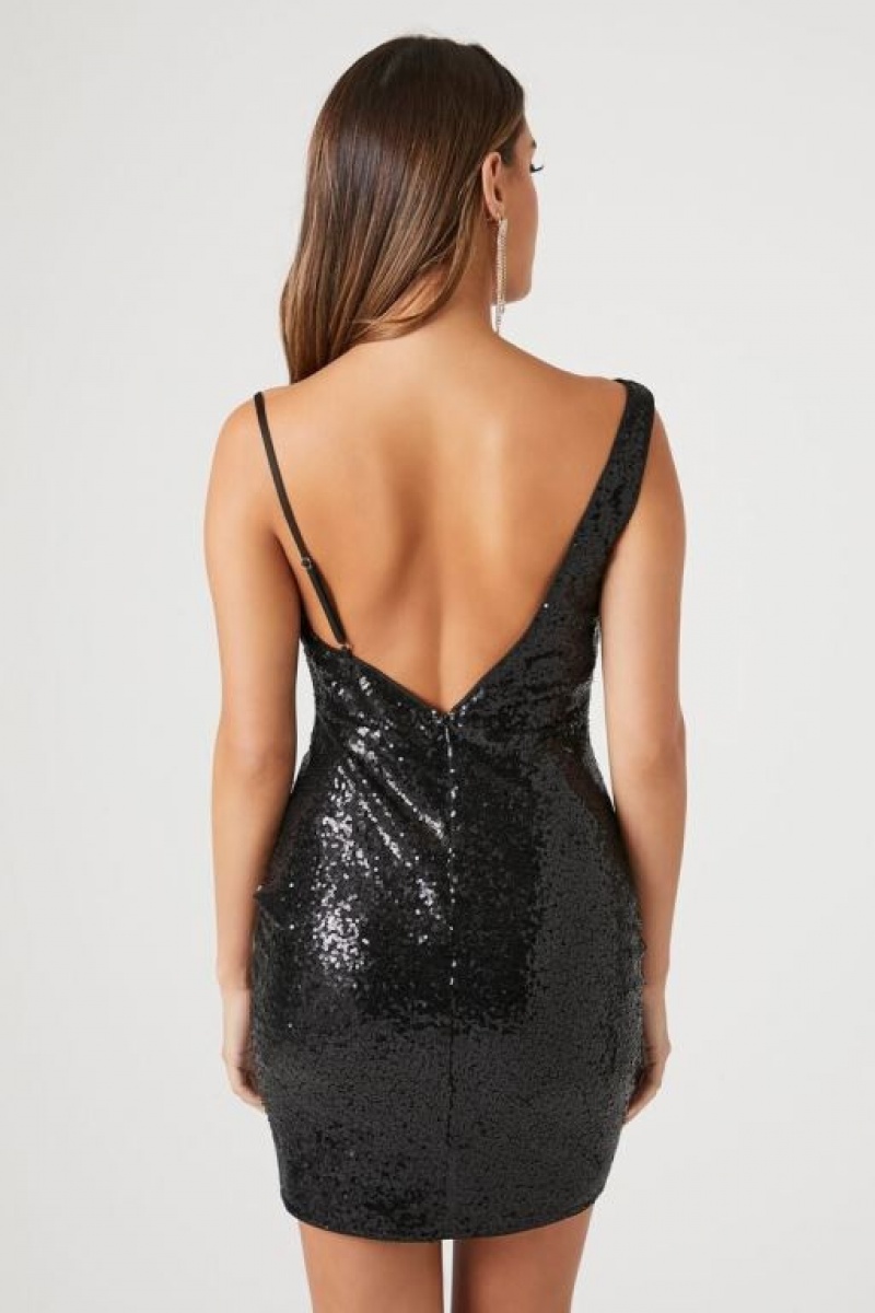 Vestido Forever 21 Sequin One Shoulder Bodycon Mujer Negras | LkNXX1ypNzL