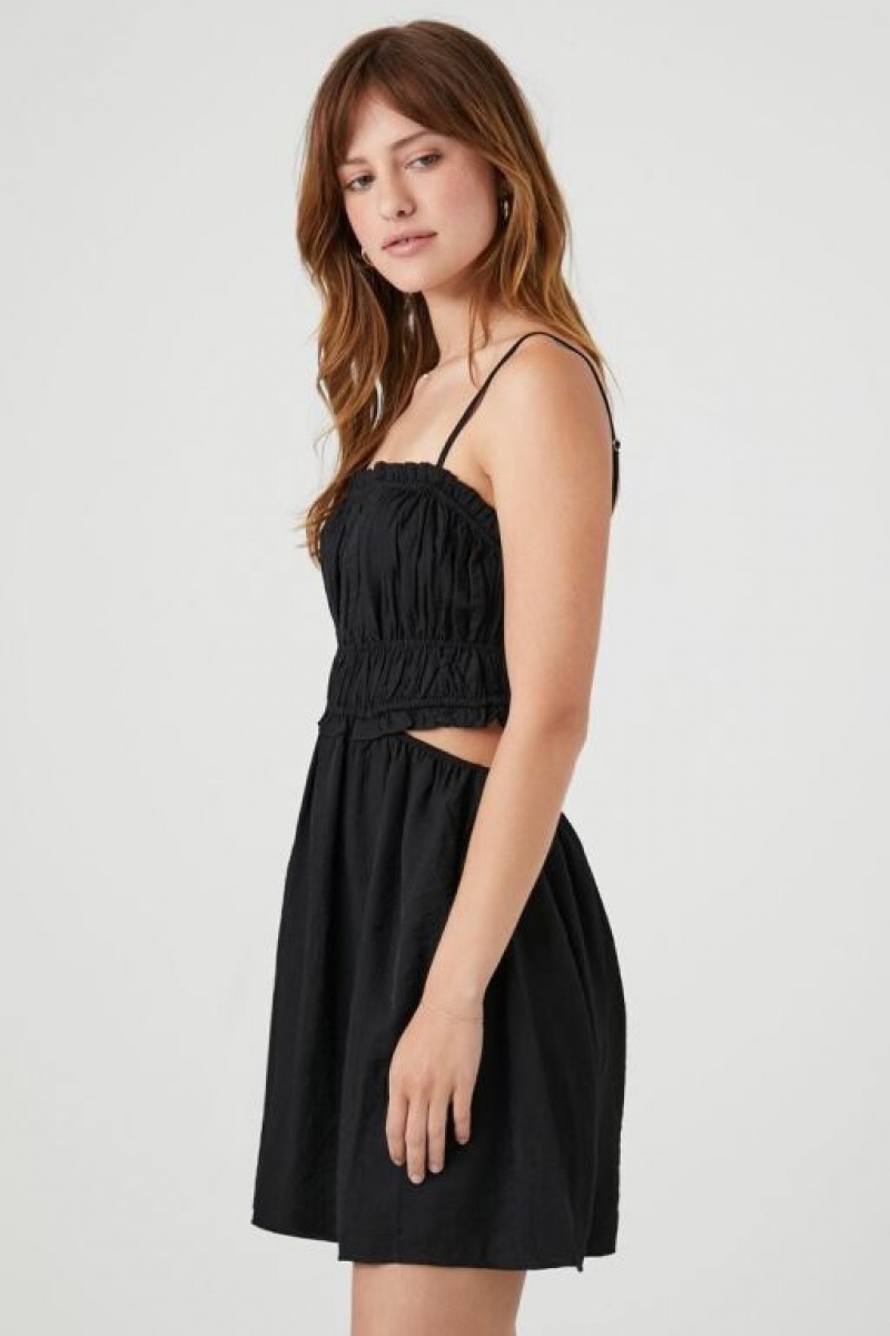 Vestido Forever 21 Shirred Cutout Cami Mini Mujer Negras | yj8Nk339A2f