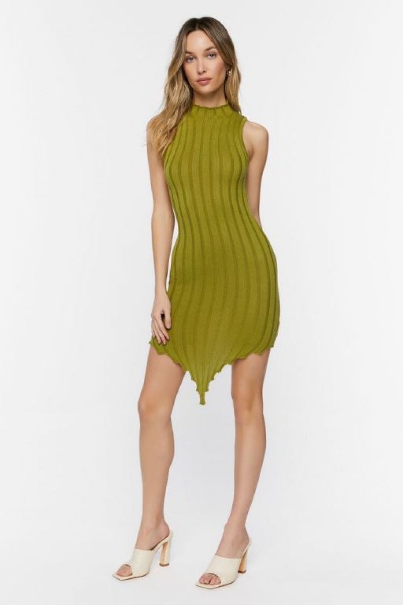 Vestido Forever 21 Sleeveless V Hem Bodycon Mini Mujer Verde Claro | w3bVZ38zqFg