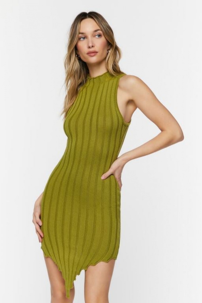 Vestido Forever 21 Sleeveless V Hem Bodycon Mini Mujer Verde Claro | w3bVZ38zqFg