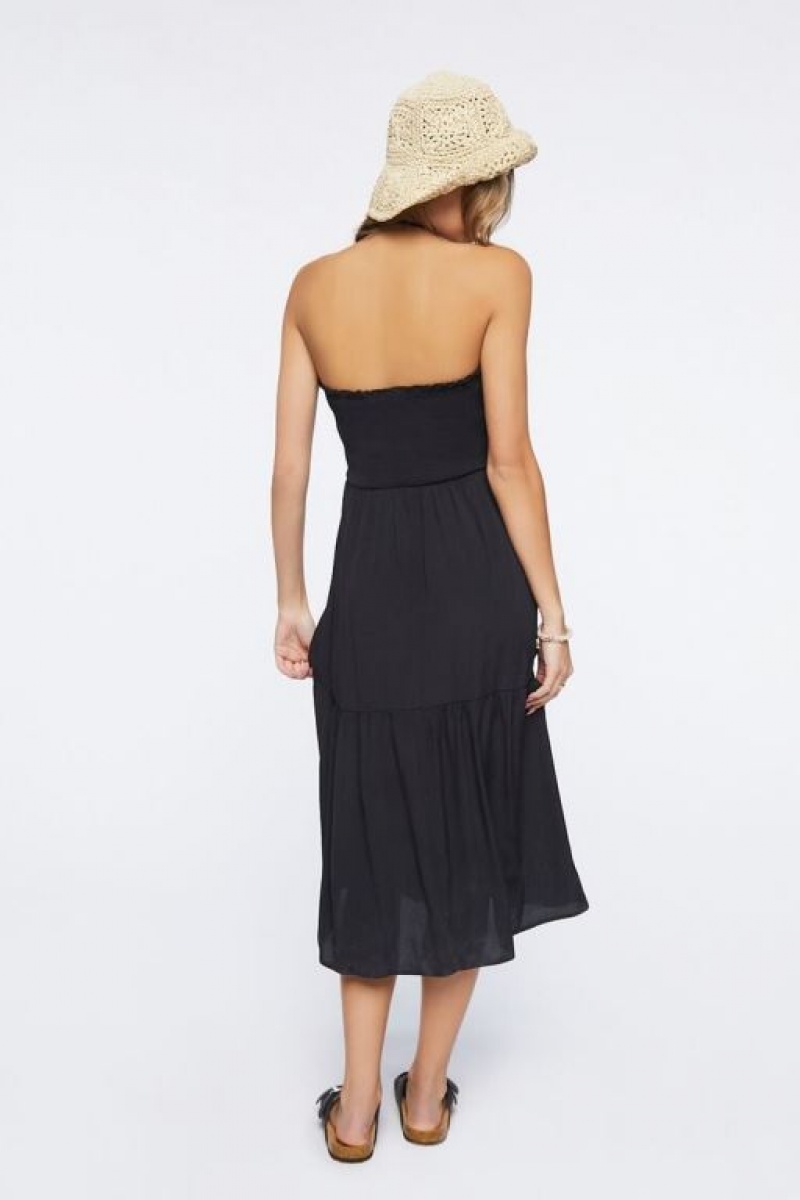 Vestido Forever 21 Smocked Halter Midi Mujer Negras | zRWVv60x0Iy