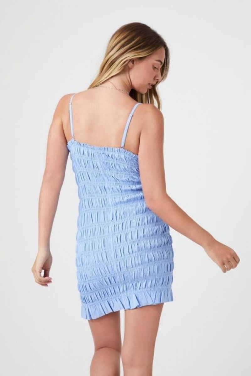 Vestido Forever 21 Smocked Mini Mujer Azules | CMXKczDRAgD