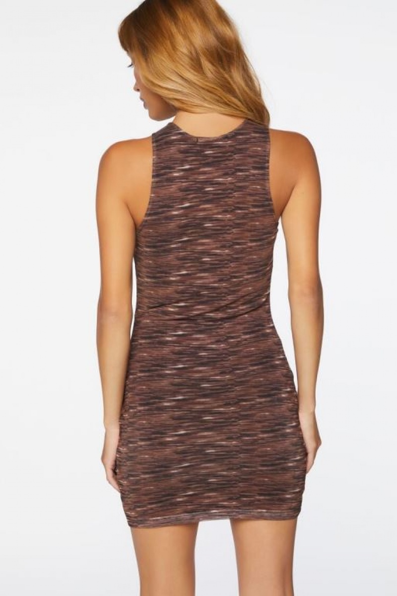 Vestido Forever 21 Space Dye Cutout Mesh Mini Mujer Marrones | hrZeOujE6fA