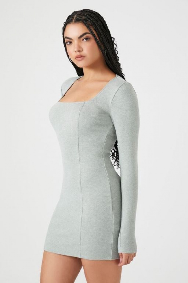 Vestido Forever 21 Square Neck Bodycon Mini Mujer Verde | iJXGrMy6Saa