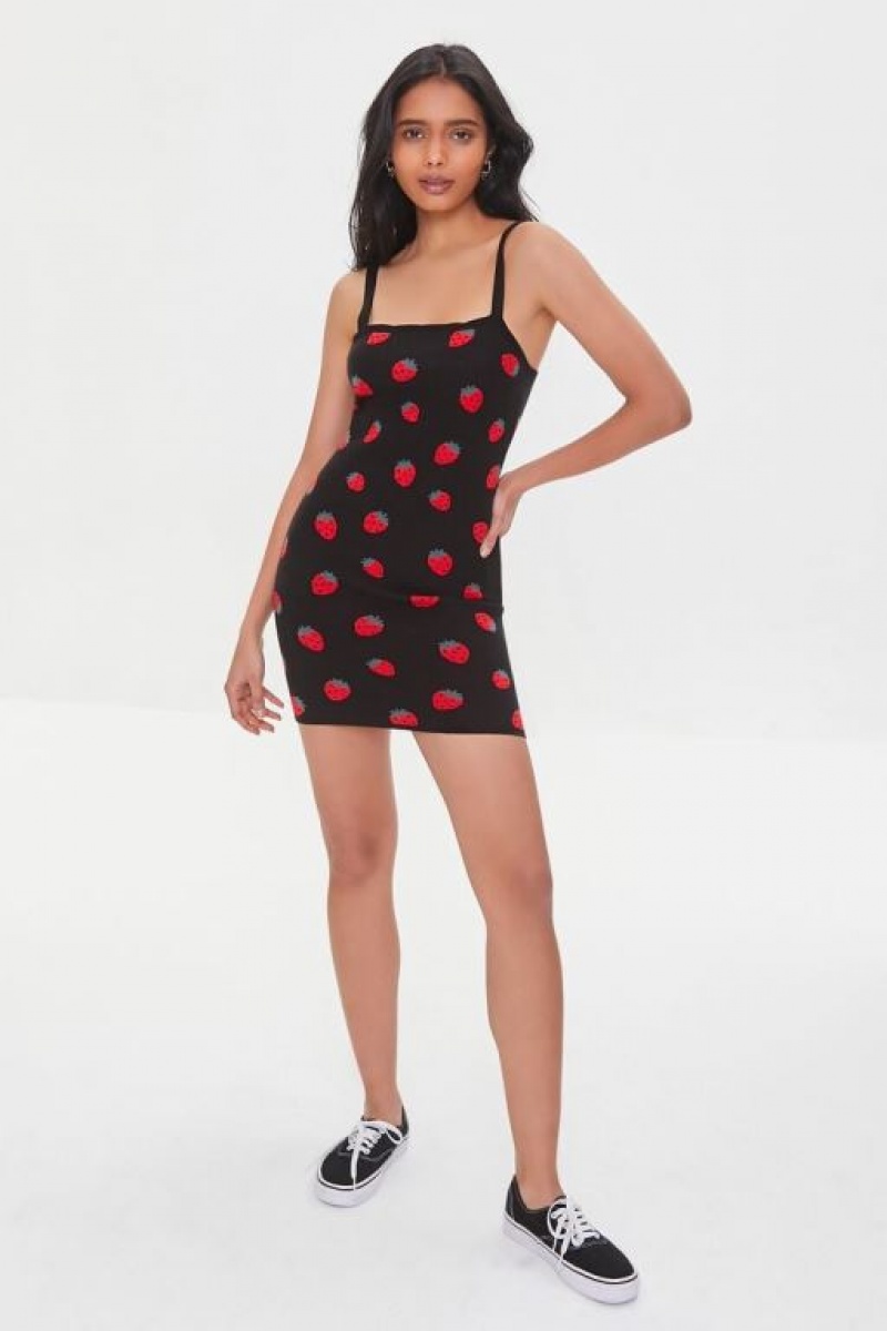 Vestido Forever 21 Strawberry Mini Mujer Negras Multicolor | Nji2X5xsHOP