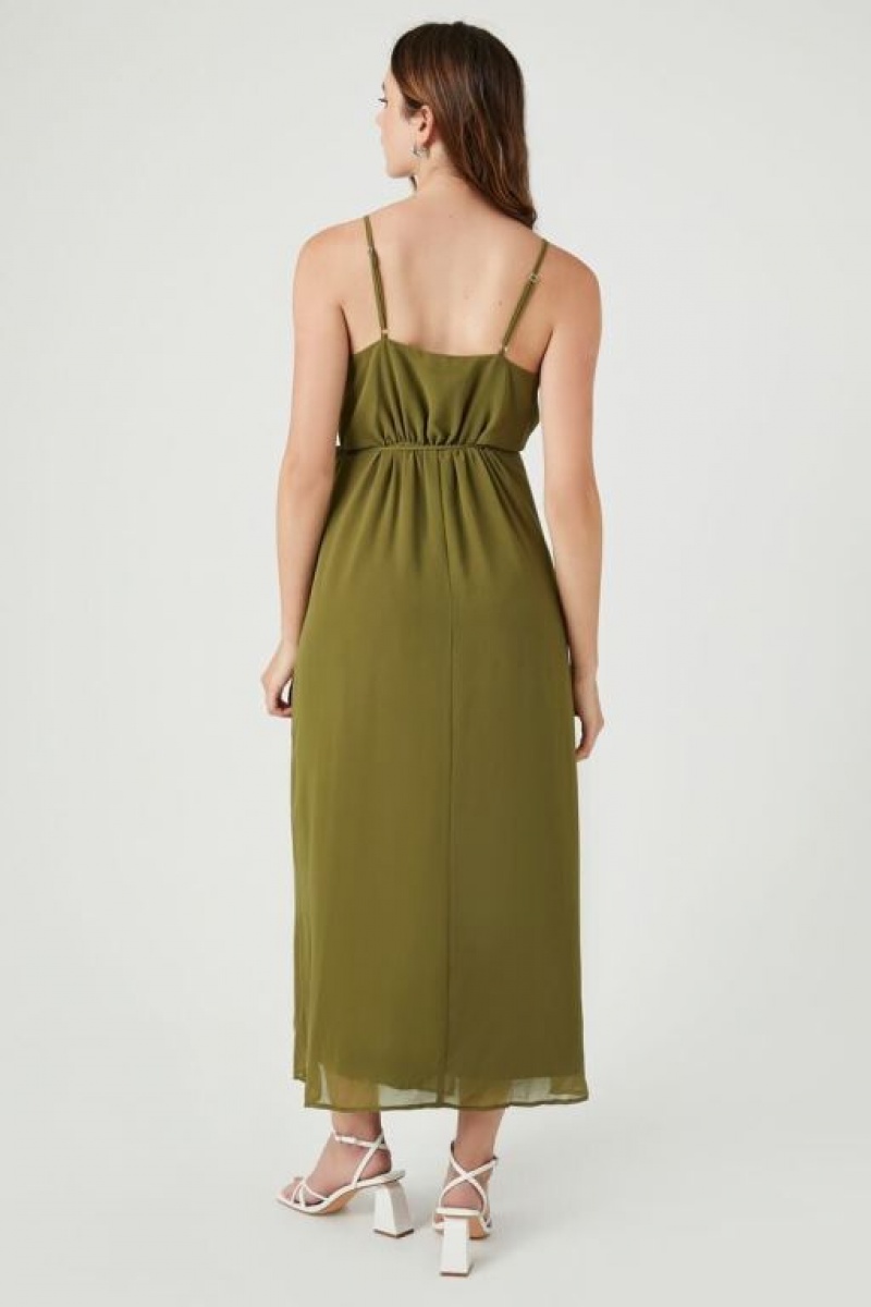 Vestido Forever 21 Surplice Cami Maxi Mujer Verde Oliva | HGs7tnkiVVN