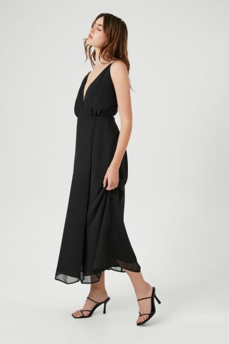 Vestido Forever 21 Surplice Cami Maxi Mujer Negras | yzSOkVa4Fm1