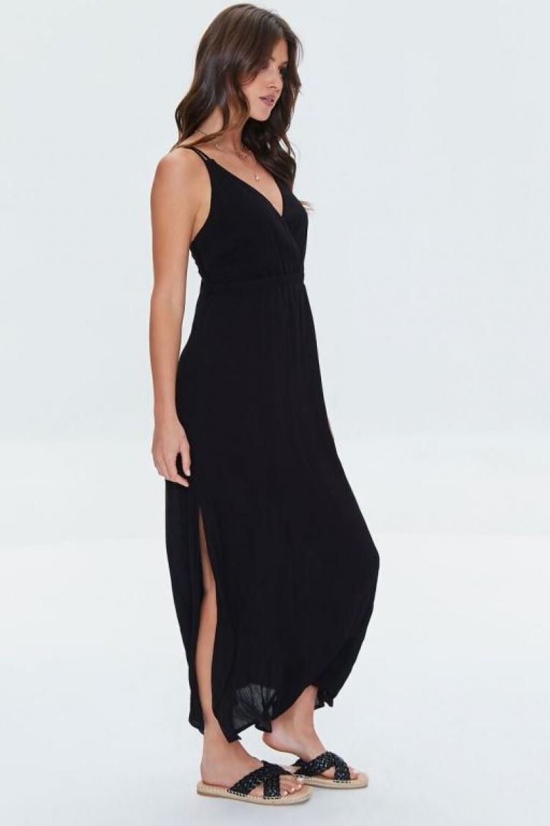 Vestido Forever 21 Surplice Cami Maxi Mujer Negras | uYrgHemcy3H