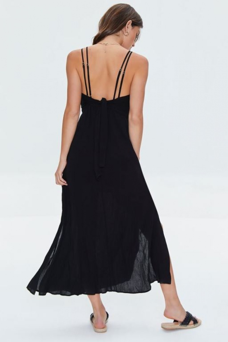 Vestido Forever 21 Surplice Cami Maxi Mujer Negras | uYrgHemcy3H