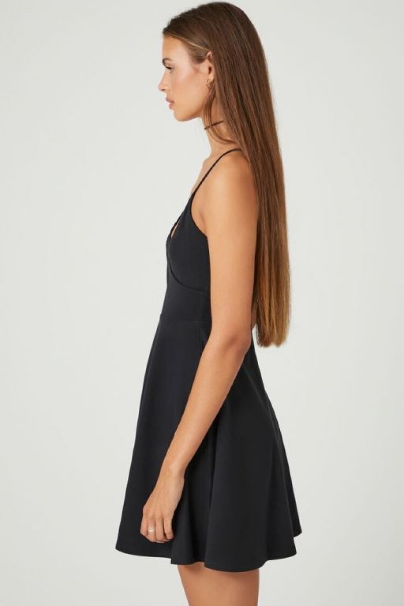 Vestido Forever 21 Surplice Fit Amp Flare Mini Mujer Negras | LA5NxZQfmBM