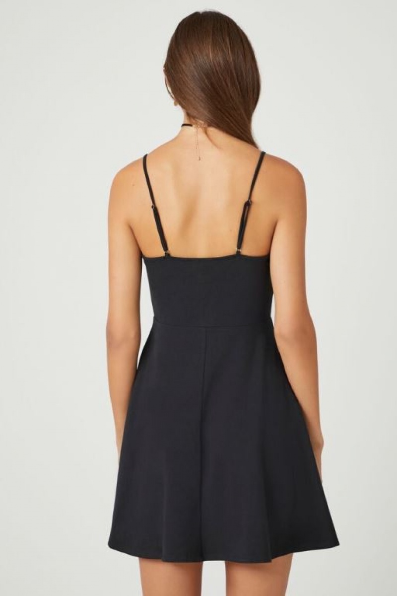 Vestido Forever 21 Surplice Fit Amp Flare Mini Mujer Negras | LA5NxZQfmBM